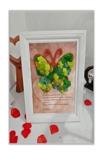 Tablou Canvas Personalizat cu Citat & Copac 3D cu Licheni 4