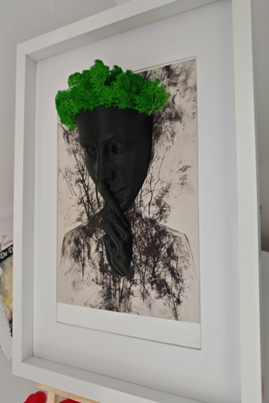 Tablou Canvas Personalizat Tacerea Naturii 3D cu Licheni 5 - imagine 2