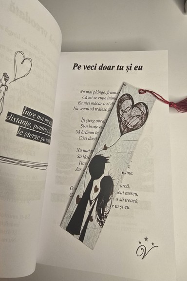 Semn de carte artistic – inimă și siluete | Cadou de Ziua Îndrăgostiților - imagine 2